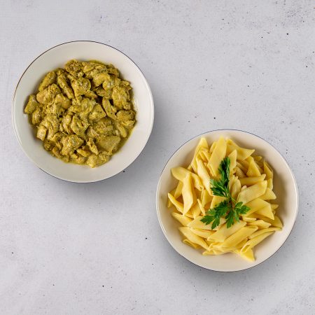 Kremalı Köri Soslu Tavuk Makarna İkili
