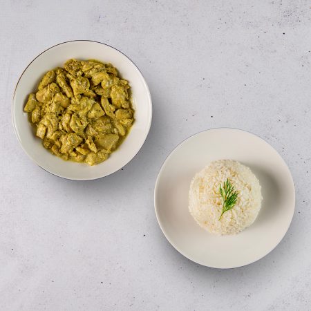 Kremalı Köri Soslu Tavuk Pirinç Pilavı İkili