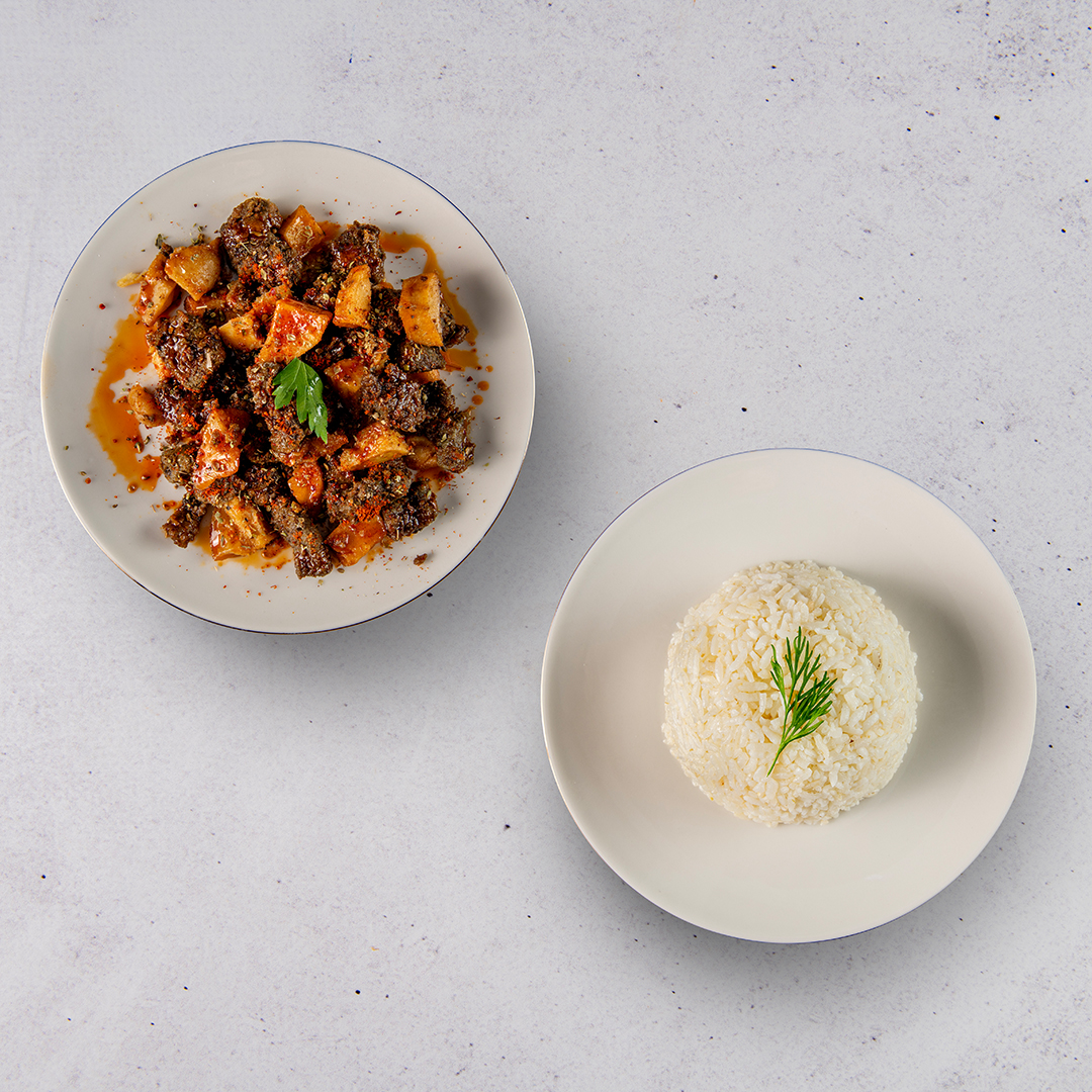 Patatesli Dana Arnavut Ciğeri Pirinç Pilavı İkili